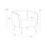 Amara Lounge Chair in Abbington Navy - Dimensions