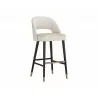 Monae Barstool - Bravo Cream / Polo Club Muslin - Angled View - Monae Barstool - Bravo Cream / Polo Club Muslin - Angled View
