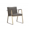 Sunpan Kristoffer Dining Armchair - Vintage Steel Grey Leather - Angled View