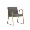 Sunpan Kristoffer Dining Armchair - Vintage Steel Grey Leather - Angled View - Sunpan Kristoffer Dining Armchair - Vintage Steel Grey Leather - Angled View