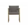 Sunpan Kristoffer Dining Armchair - Vintage Steel Grey Leather - Front View - Sunpan Kristoffer Dining Armchair - Vintage Steel Grey Leather - Front View