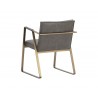 Sunpan Kristoffer Dining Armchair - Vintage Steel Grey Leather - Back Angle