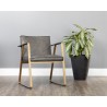 Sunpan Kristoffer Dining Armchair - Vintage Steel Grey Leather - Lifestyle