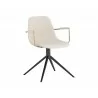 Cassius Swivel Dining Armchair - Dillon Cream - Angled - Cassius Swivel Dining Armchair - Dillon Cream - Angled