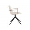 Cassius Swivel Dining Armchair - Dillon Cream - Side Angle