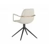 Cassius Swivel Dining Armchair - Dillon Cream - Back Angle - Cassius Swivel Dining Armchair - Dillon Cream - Back Angle