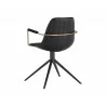 Cassius Swivel Dining Armchair - Abbington Black / Bravo Black - Back Angle - Cassius Swivel Dining Armchair - Abbington Black / Bravo Black - Back Angle