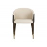 Sunpan Kylin Dining Armchair - Dillon Cream and Bravo Ash - Front