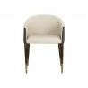 Sunpan Kylin Dining Armchair - Dillon Cream and Bravo Ash - Front - Sunpan Kylin Dining Armchair - Dillon Cream and Bravo Ash - Front