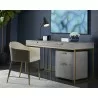 Sunpan Kylin Dining Armchair - Dillon Cream and Bravo Ash -  - Sunpan Kylin Dining Armchair - Dillon Cream and Bravo Ash - 