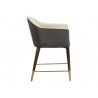 Sunpan Kylin Dining Armchair - Dillon Cream and Bravo Ash - Side Angle