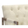 Sunpan Monde Armchair - Bravo Cream - Seat Arm Close-Up