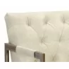 Sunpan Monde Armchair - Bravo Cream - Seat Arm Close-Up - Sunpan Monde Armchair - Bravo Cream - Seat Arm Close-Up