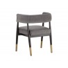 Sunpan Callem Dining Armchair In Antonio Charcoal - Back Angled