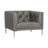 Westin Armchair - Vintage Steel Grey Leather - Angled View - Westin Armchair - Vintage Steel Grey Leather - Angled View