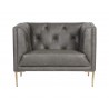 Westin Armchair - Vintage Steel Grey Leather - Front View