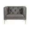 Westin Armchair - Vintage Steel Grey Leather - Front View - Westin Armchair - Vintage Steel Grey Leather - Front View