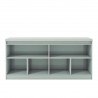 Manhattan Comfort Viennese 62.99 in. 6-Shelf Buffet Cabinet in Off White Open