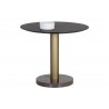 Sunpan Monaco Bistro Table - Gold - Light Grey Marble / Charcoal Grey - 35.5" - With Decor