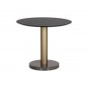 Sunpan Monaco Bistro Table - Gold - Light Grey Marble / Charcoal Grey - 35.5" - Angled