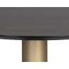 Sunpan Monaco Bistro Table - Gold - Light Grey Marble / Charcoal Grey - 35.5" - Table Edge Close-Up