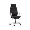 Sunpan Dennison Office Chair in Black Leather - Angled