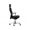 Sunpan Dennison Office Chair in Black Leather - Side