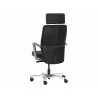 Sunpan Dennison Office Chair in Black Leather - Back Angle - Sunpan Dennison Office Chair in Black Leather - Back Angle