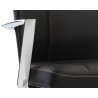 Sunpan Dennison Office Chair in Black Leather - Seat Close-up
