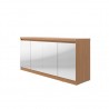 Viennese 62.99 in. 6- Shelf Buffet Cabinet with Mirrors in Maple Cream - Side Angled View
