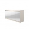 Viennese 62.99 in. 6- Shelf Buffet Cabinet with Mirrors in Maple Off White - Side Angled