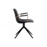 Cassius Swivel Dining Armchair - Slate Tint / Nightfall Black - Side Angle
