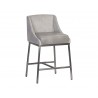 Dalary Counter Stool - Bravo Metal / Polo Club Stone - Front Side Angle