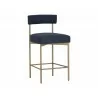 Seneca Counter Stool - Antique Brass - Arena Navy - Angled - Seneca Counter Stool - Antique Brass - Arena Navy - Angled