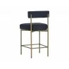 Seneca Counter Stool - Antique Brass - Arena Navy - Back Angle - Seneca Counter Stool - Antique Brass - Arena Navy - Back Angle