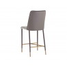 Klaus Counter Stool - Gunmetal - Flint Grey / Napa Taupe - Back Angle