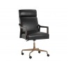 Sunpan Collin Office Chair In Brown and Cortina Black Leather - Angled View