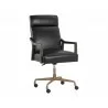 Sunpan Collin Office Chair In Brown and Cortina Black Leather - Angled View - Sunpan Collin Office Chair In Brown and Cortina Black Leather - Angled View