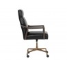 Sunpan Collin Office Chair In Brown and Cortina Black Leather - Side