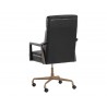 Sunpan Collin Office Chair In Brown and Cortina Black Leather - Back Angle