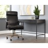 Sunpan Collin Office Chair In Brown and Cortina Black Leather - Lifestyle