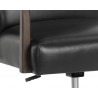 Sunpan Collin Office Chair In Brown and Cortina Black Leather - Seat Close-up