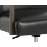 Sunpan Collin Office Chair In Brown and Cortina Black Leather - Seat Close-up - Sunpan Collin Office Chair In Brown and Cortina Black Leather - Seat Close-up