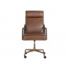 Sunpan Collin Office Chair In Brown In Shalimar Tobacco Leather - Front