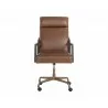 Sunpan Collin Office Chair In Brown In Shalimar Tobacco Leather - Front - Sunpan Collin Office Chair In Brown In Shalimar Tobacco Leather - Front