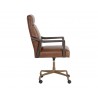 Sunpan Collin Office Chair In Brown In Shalimar Tobacco Leather - Side