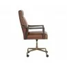 Sunpan Collin Office Chair In Brown In Shalimar Tobacco Leather - Side - Sunpan Collin Office Chair In Brown In Shalimar Tobacco Leather - Side