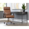 Sunpan Collin Office Chair In Brown In Shalimar Tobacco Leather - Lifestyle