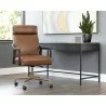 Sunpan Collin Office Chair In Brown In Shalimar Tobacco Leather - Lifestyle - Sunpan Collin Office Chair In Brown In Shalimar Tobacco Leather - Lifestyle