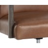 Sunpan Collin Office Chair In Brown In Shalimar Tobacco Leather - Seat Close-up